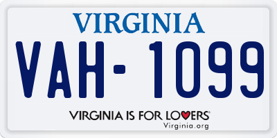 VA license plate VAH1099