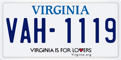 VA license plate VAH1119