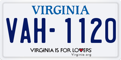 VA license plate VAH1120