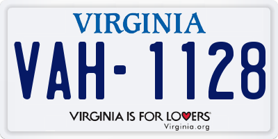VA license plate VAH1128