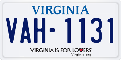 VA license plate VAH1131