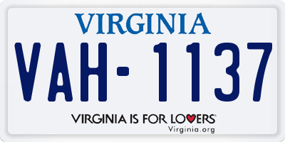 VA license plate VAH1137