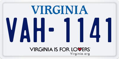 VA license plate VAH1141