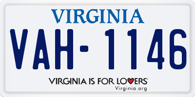 VA license plate VAH1146