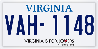 VA license plate VAH1148