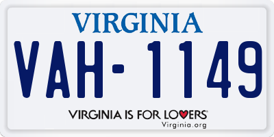 VA license plate VAH1149