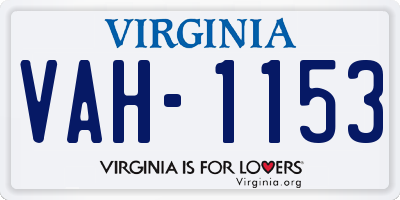 VA license plate VAH1153