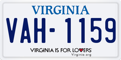 VA license plate VAH1159