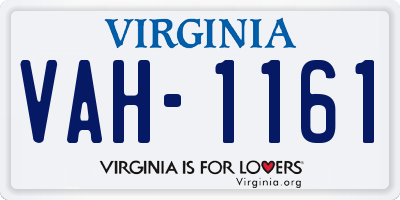 VA license plate VAH1161