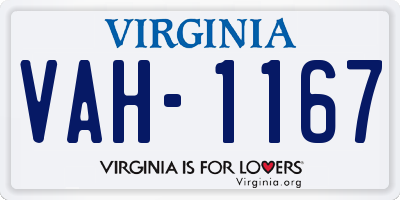 VA license plate VAH1167
