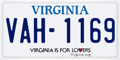 VA license plate VAH1169