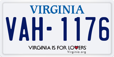VA license plate VAH1176