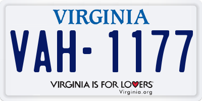 VA license plate VAH1177