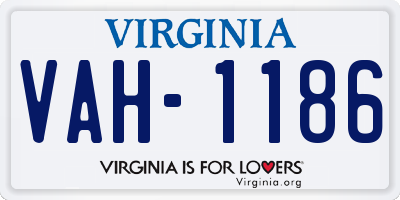 VA license plate VAH1186