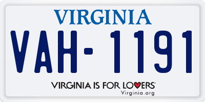 VA license plate VAH1191