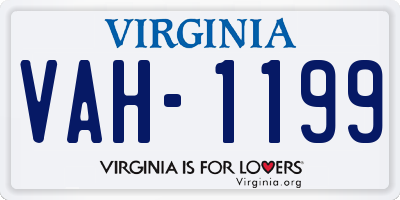 VA license plate VAH1199