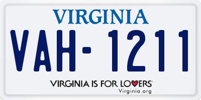 VA license plate VAH1211