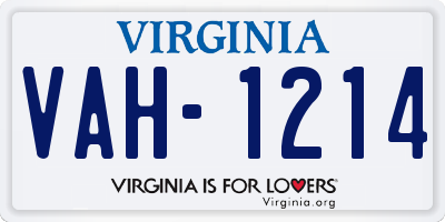 VA license plate VAH1214