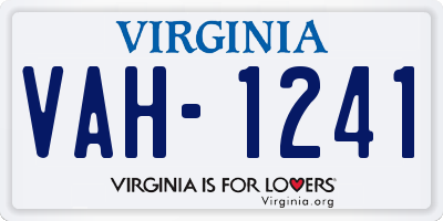 VA license plate VAH1241
