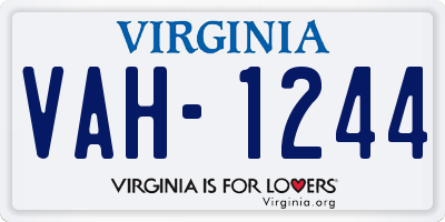VA license plate VAH1244