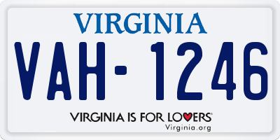 VA license plate VAH1246