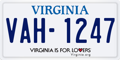 VA license plate VAH1247
