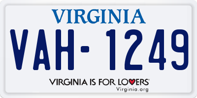 VA license plate VAH1249