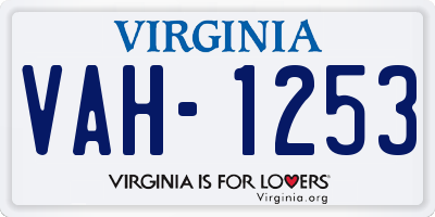 VA license plate VAH1253