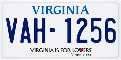 VA license plate VAH1256