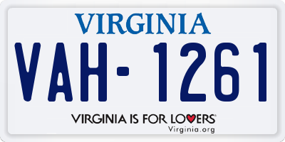 VA license plate VAH1261