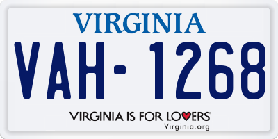 VA license plate VAH1268
