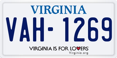 VA license plate VAH1269
