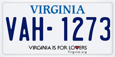 VA license plate VAH1273