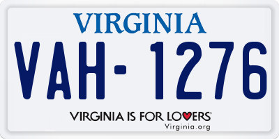 VA license plate VAH1276