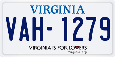 VA license plate VAH1279