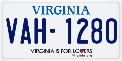 VA license plate VAH1280