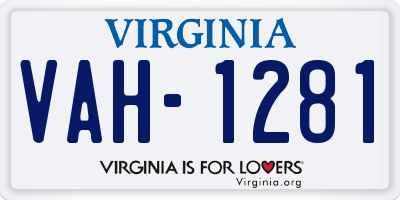 VA license plate VAH1281