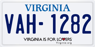 VA license plate VAH1282