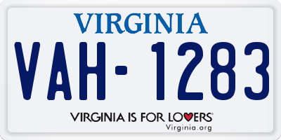 VA license plate VAH1283