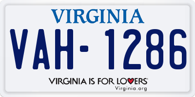 VA license plate VAH1286
