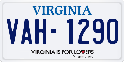 VA license plate VAH1290