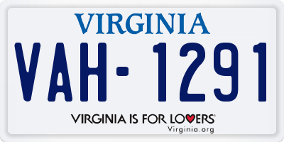 VA license plate VAH1291