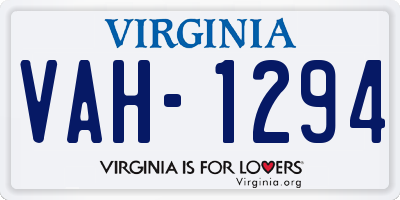 VA license plate VAH1294