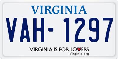 VA license plate VAH1297