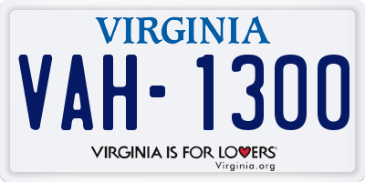VA license plate VAH1300