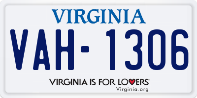 VA license plate VAH1306