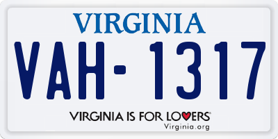 VA license plate VAH1317