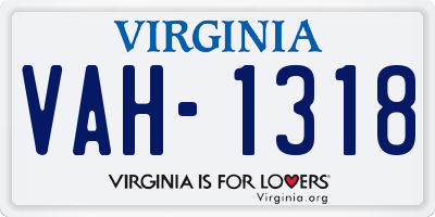 VA license plate VAH1318