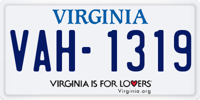 VA license plate VAH1319
