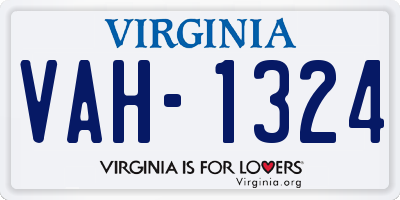 VA license plate VAH1324